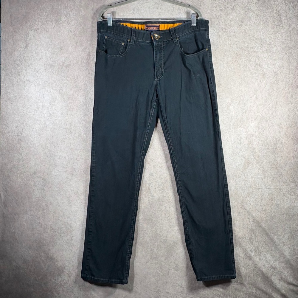 Wear First Pants‎ Mens 34X30 Black Straight Leg Stretch 5-Pocket Casual Workwear